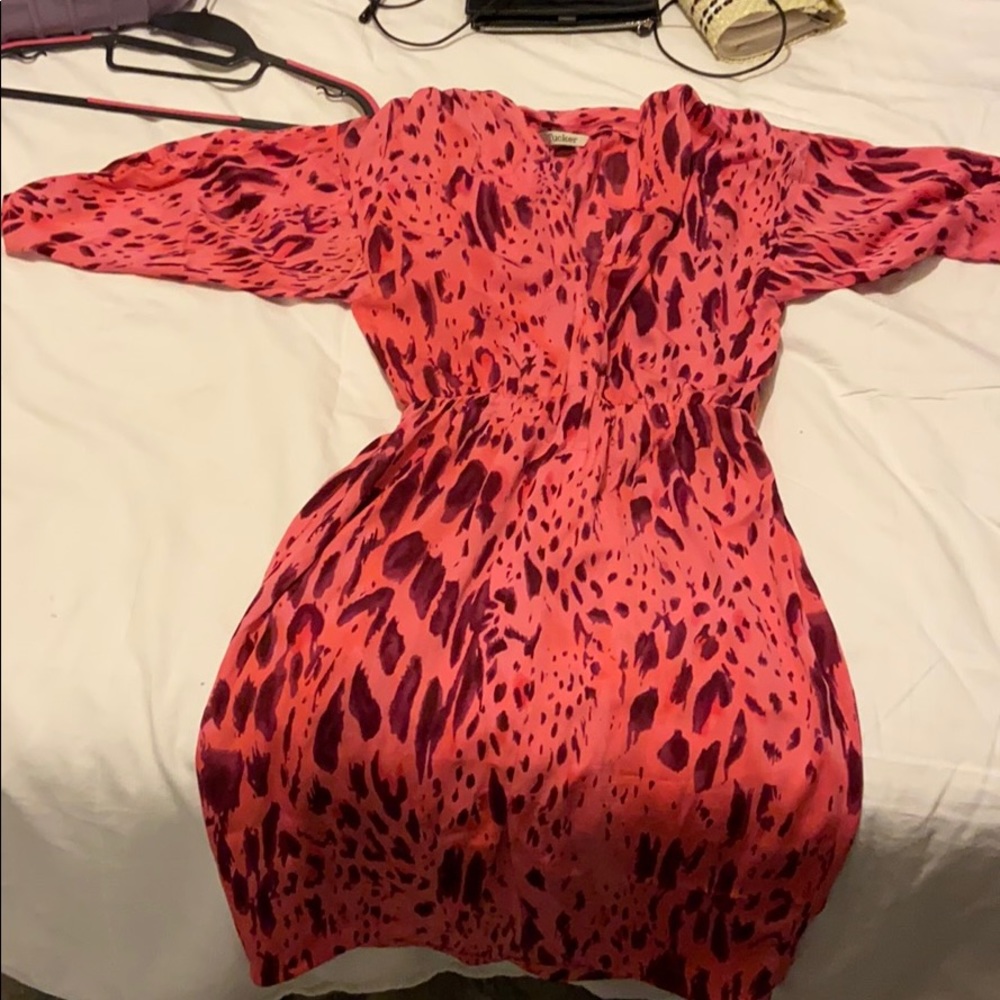 Beautiful animal like print pink Tucker dress